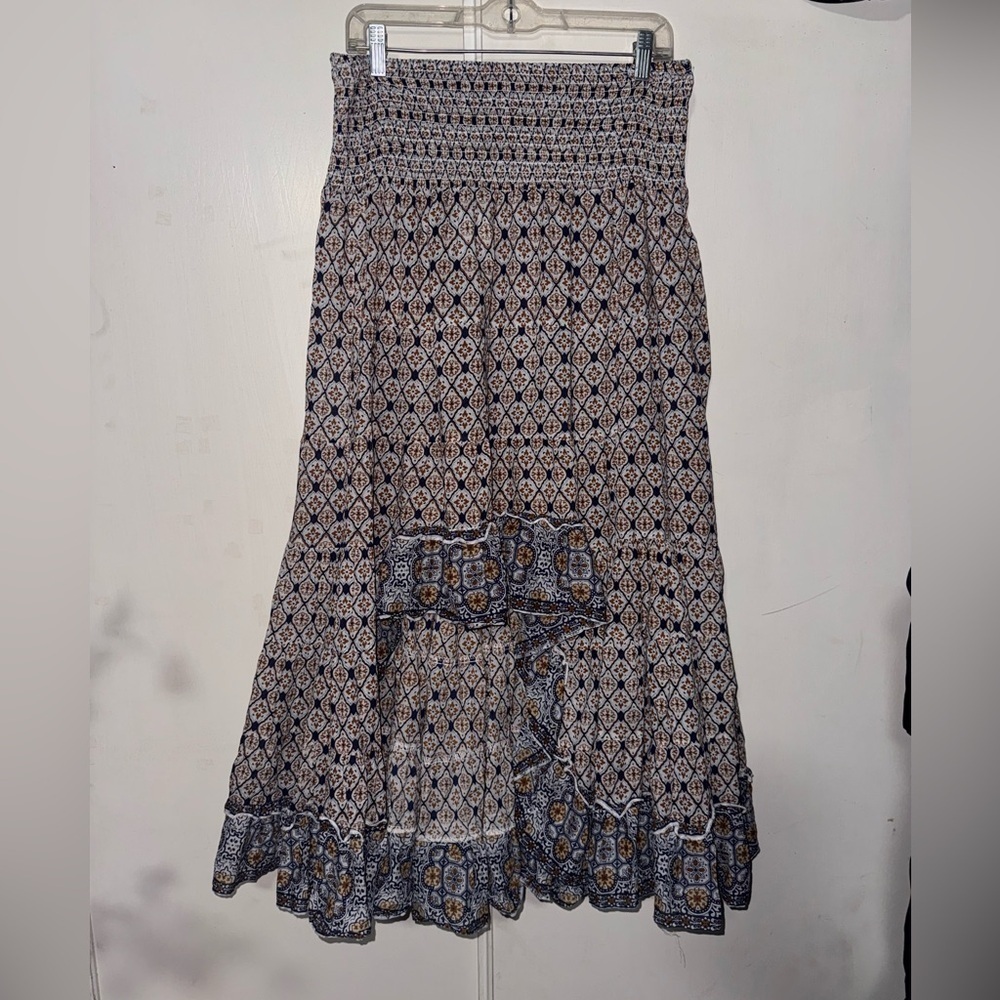 Ashley Stewart Gray Smocked Midi Skirt Resort Wear size 18/20